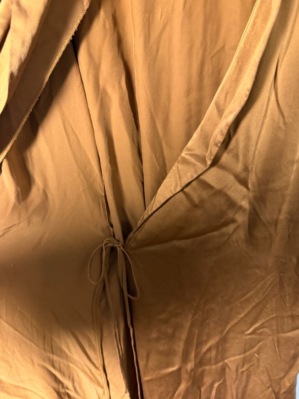 100% Silk Reformation Long Robe Dress in gold - Picture 8 of 10